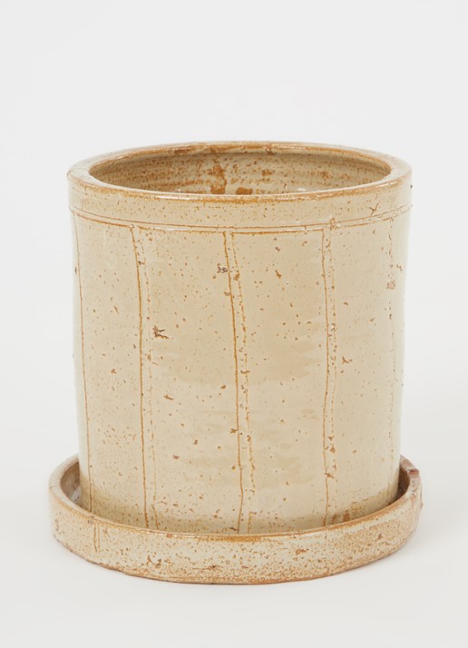 House Doctor Julian bloempot van keramiek voor binnen Ø 22 cm - voorkant 3 beige