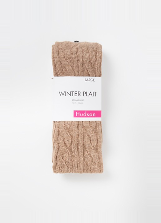 Hudson Kabelgebreide maillot in wolblend - voorkant beige