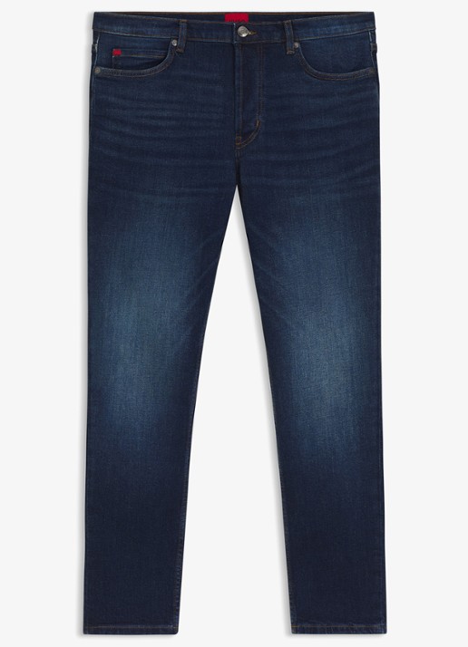 HUGO 634 slim fit jeans met donkere wassing - voorkant 5 indigo