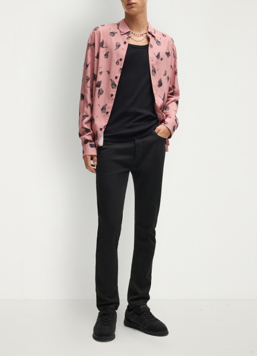 HUGO 734 extra slim fit jeans met gekleurde wassing - voorkant 6 zwart