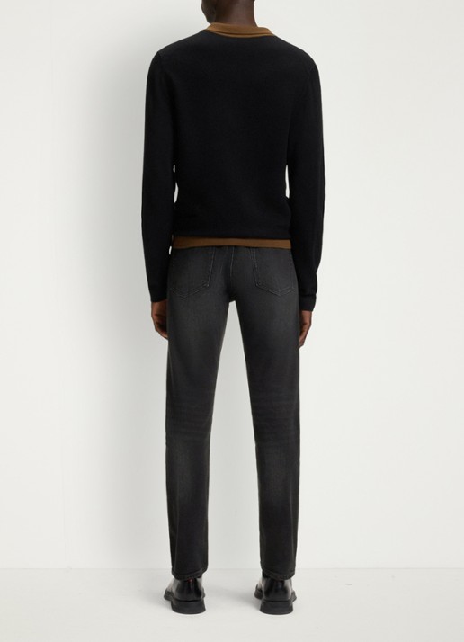 HUGO 734 slim fit jeans met gekleurde wassing - detail 4 zwart
