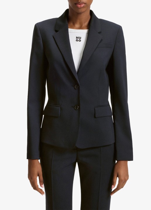 HUGO Aredana blazer in wolblend met schoudervulling