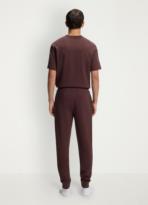 HUGO Austin pyjamabroek met steekzakken - achterkant 4 roodbruin