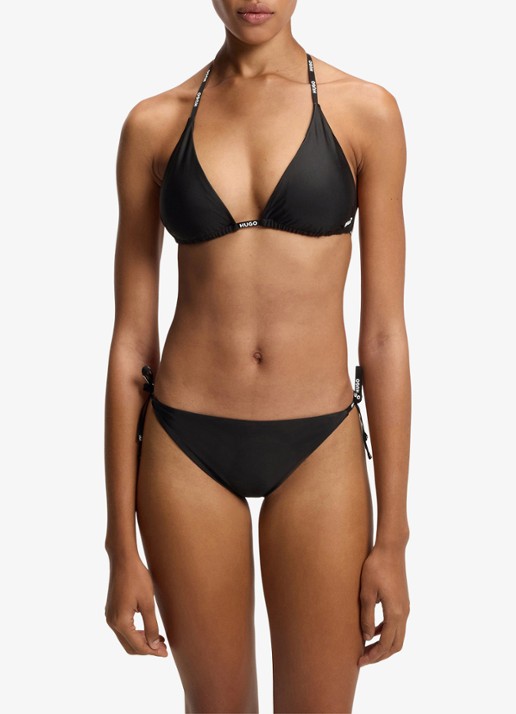 HUGO Bikinislip met logobandjes - voorkant 2 zwart
