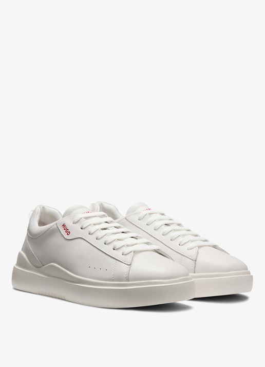 HUGO Blake sneaker van leer  - detail 3 gebroken wit