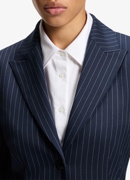 HUGO Blazer met krijtstreep en klepzakken - detail 2 donkerblauw