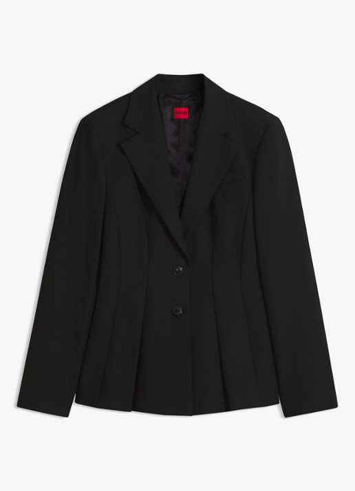 HUGO Blazer met peplum zoom  - voorkant 2 zwart