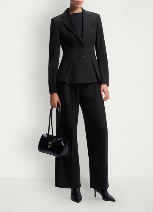 HUGO Blazer met peplum zoom  - voorkant 3 zwart