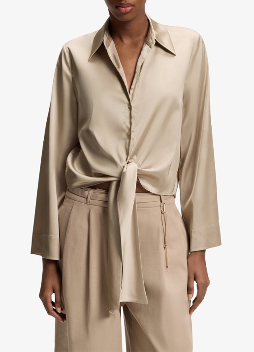 HUGO Blouse met geknoopt detail