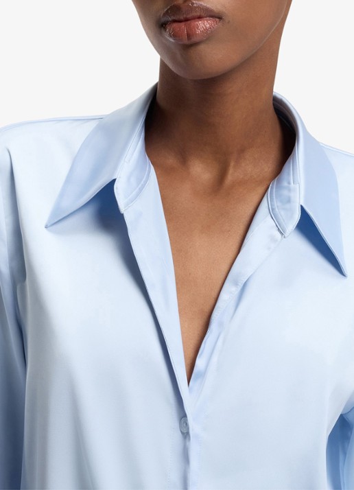 HUGO Blouse met geknoopt detail - detail 7 open blue-476 / blauw