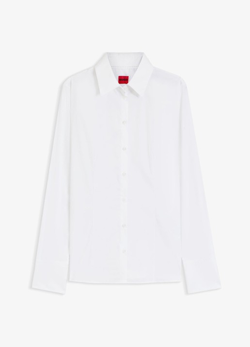 HUGO Blouse met kraag - voorkant 5 wit