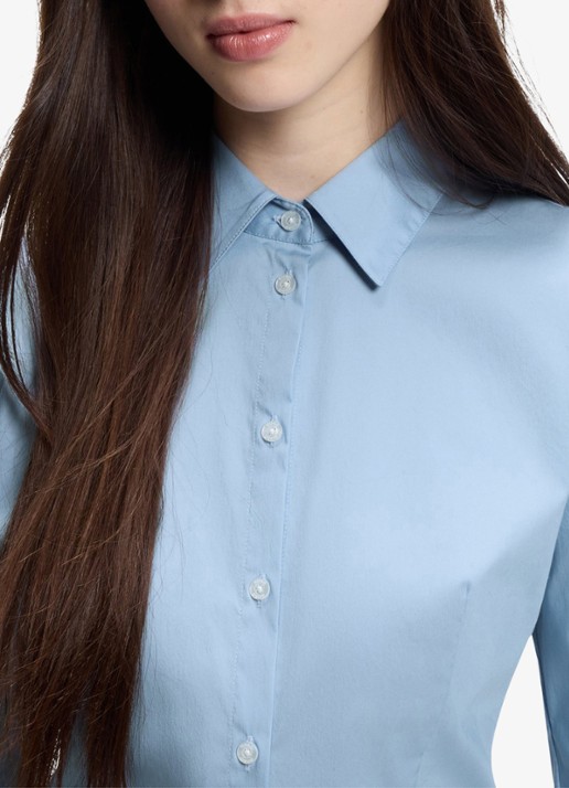HUGO Blouse met kraag - detail 5 lichtblauw