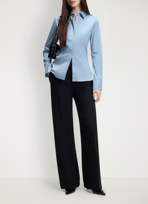 HUGO Blouse met kraag - voorkant 2 lichtblauw