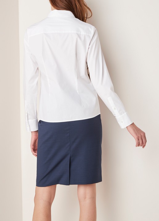 HUGO BOSS Bane blouse van katoen - achterkant wit