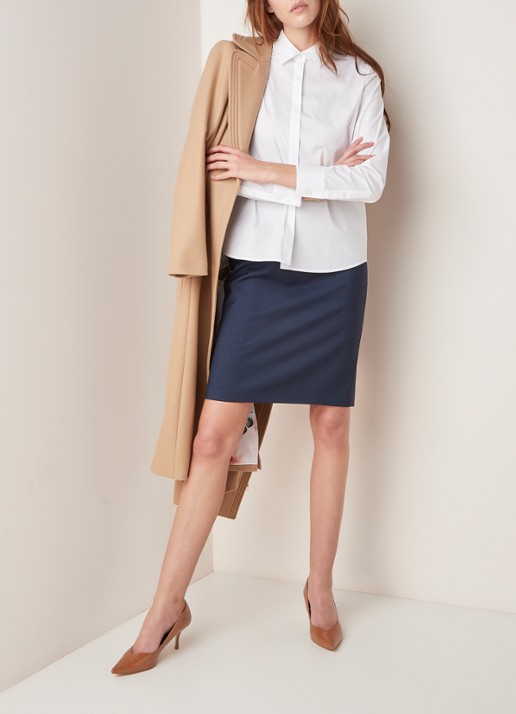HUGO BOSS Bane blouse van katoen - voorkant 4 wit