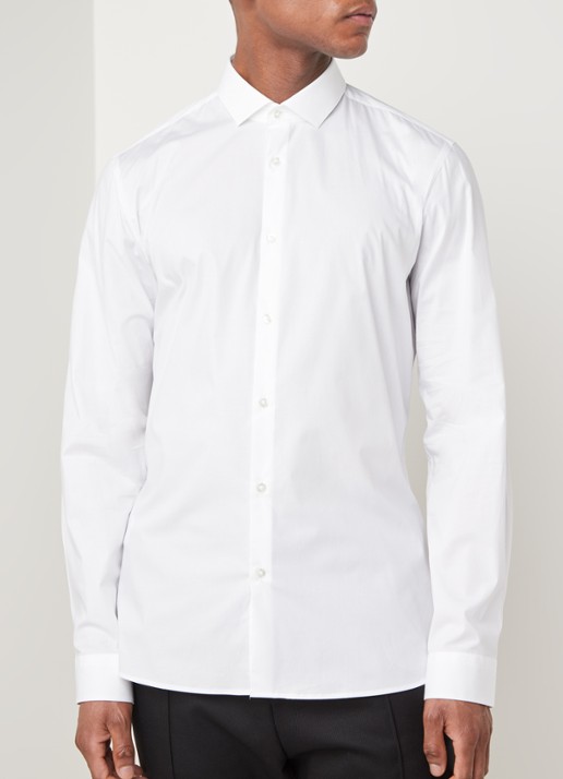 HUGO BOSS Erondo Extra slim fit overhemd met stretch - detail 4 wit