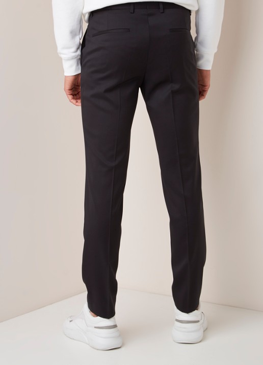 HUGO BOSS Henford slim fit pantalon met persplooi - achterkant 3 zwart