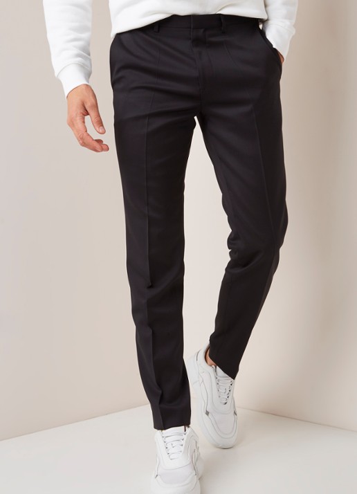 HUGO BOSS Henford slim fit pantalon met persplooi - detail 5 zwart
