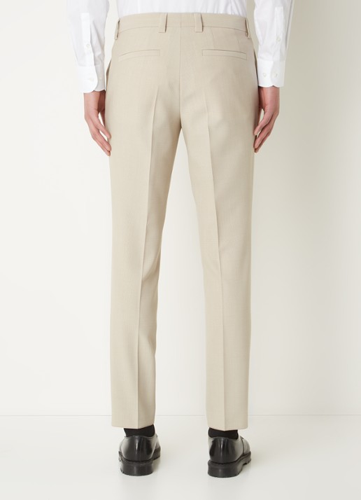 HUGO BOSS Henry slim fit 3-delig pak in scheerwolblend - achterkant 5 beige