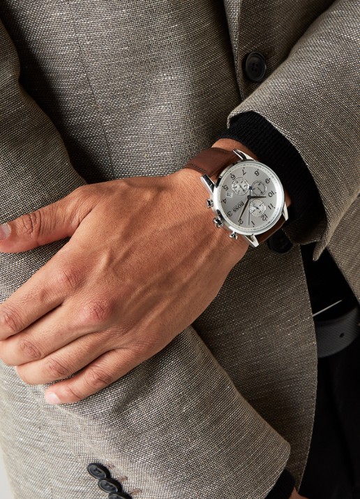 HUGO BOSS Horloge Navigator HB1513495 - voorkant 2 bruin