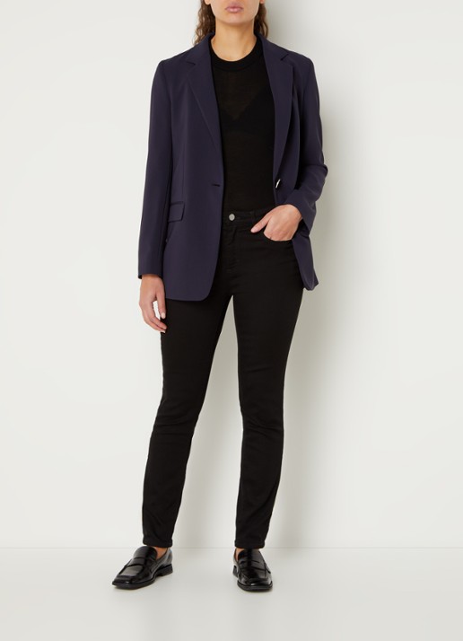 HUGO BOSS Jocalua blazer met klepzakken - voorkant 2 donkerblauw
