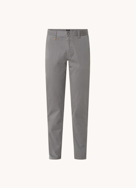 HUGO BOSS Schino slim fit chino met print - voorkant 3 donkergrijs