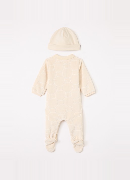 HUGO BOSS Set van babypak met muts 2-delig - voorkant 2 beige