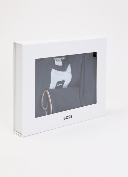 HUGO BOSS Set van babypak met muts en slab in giftbox 3-delig - detail 3 donkerblauw