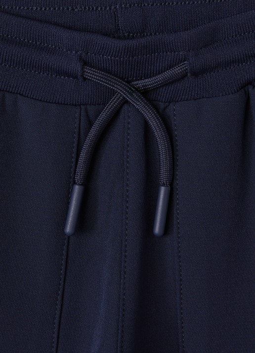 HUGO BOSS Tapered fit joggingbroek met logo - detail donkerblauw