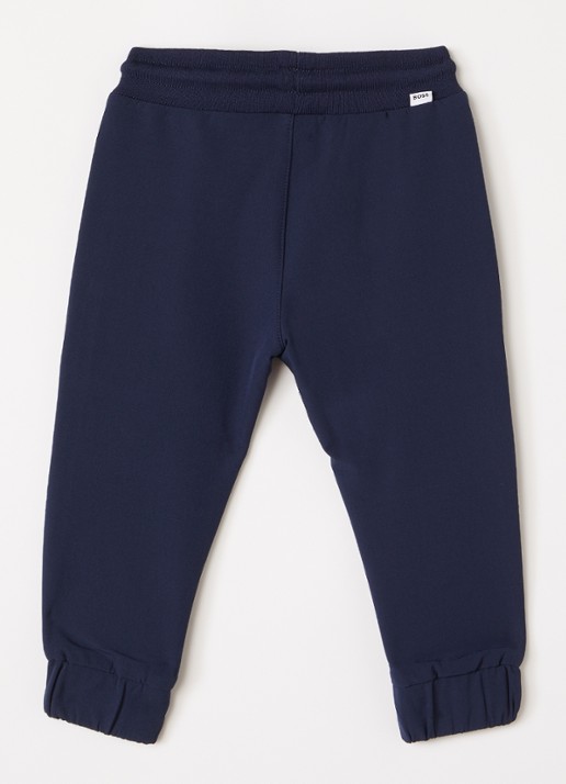 HUGO BOSS Tapered fit joggingbroek met logo - voorkant 3 donkerblauw