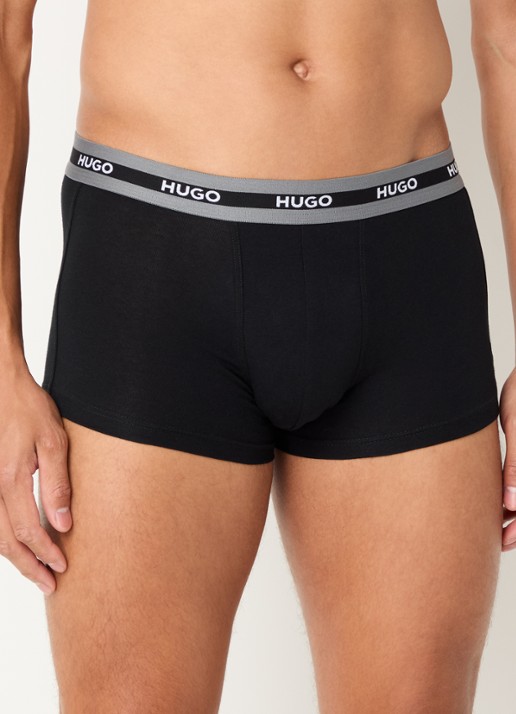HUGO Boxershorts met logoband in 3-pack - detail 2 zwart