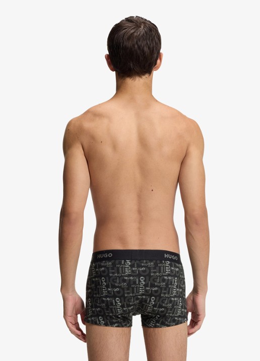 HUGO Boxershorts met logoband in 3-pack - achterkant grijs