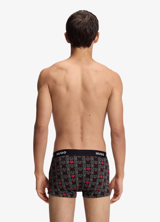 HUGO Boxershorts met logoband in 3-pack - achterkant 3 kersenrood