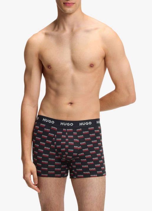 HUGO Boxershorts met logoband in 3-pack - voorkant 5 rood