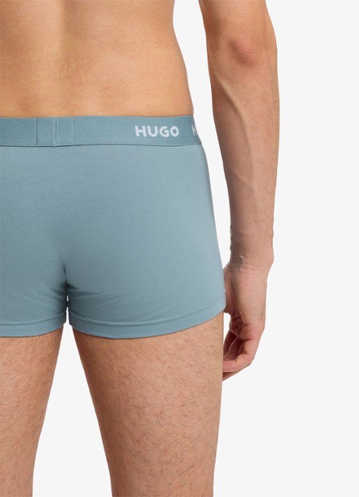 HUGO Boxershorts met logoband in 3-pack - detail 4 open blue-490 / blauw