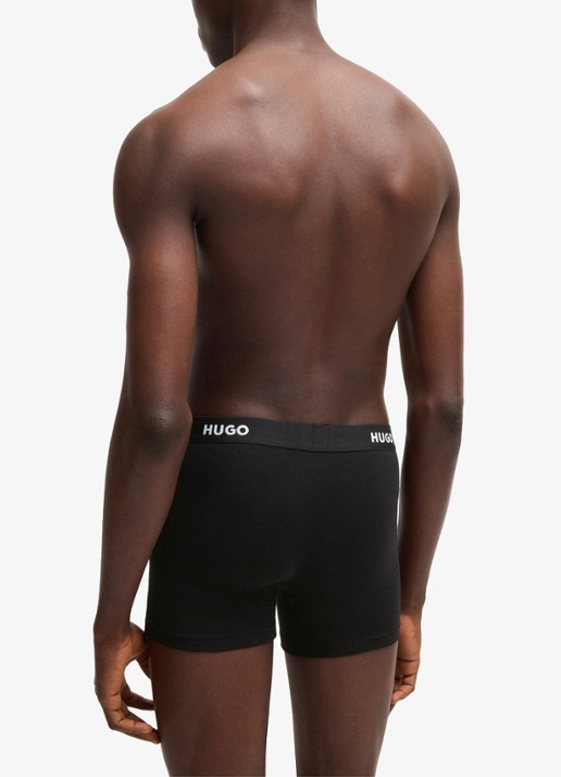 HUGO Boxershorts met logoband in 3-pack - achterkant 3 zwart