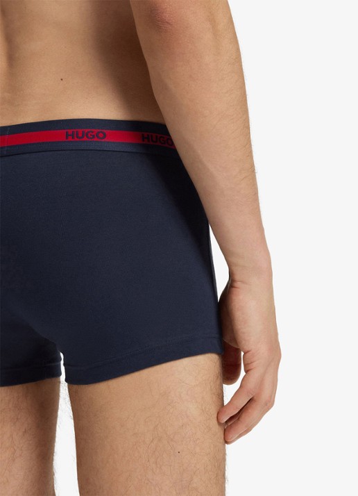HUGO Boxershorts van  katoen in 3-pack - detail 4 donkerblauw
