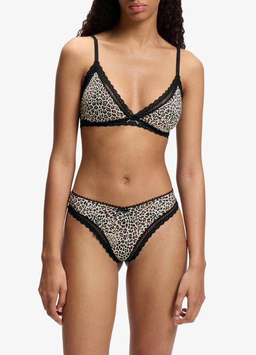 HUGO Bralette met kant - voorkant 2 zwart