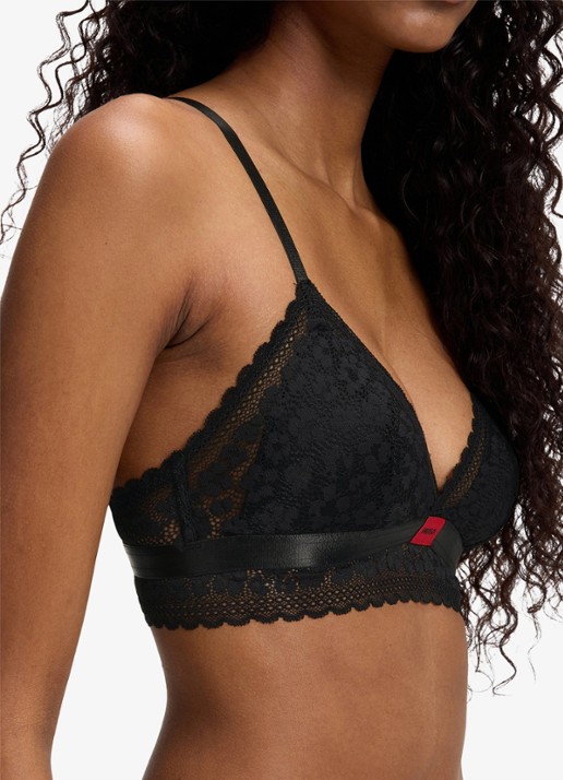 HUGO Bralette met kant - detail 3 zwart