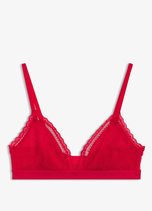 HUGO Bralette van kant - voorkant 2 rood