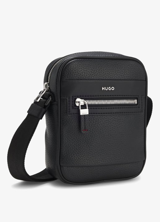 HUGO  Crossbodytas met logo en verstelbare schouderriem - detail 3 diepzwart