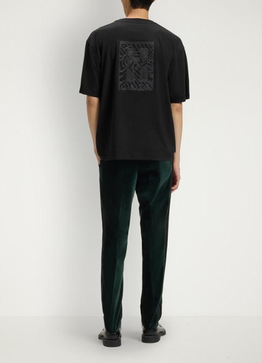 HUGO Dadsu oversized T-shirt met logo- en backprint - achterkant 3 zwart