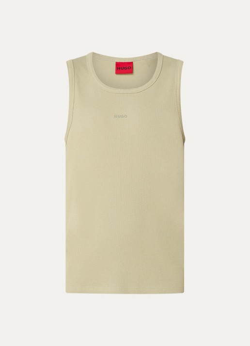 HUGO Dapota singlet met logo - voorkant 3 olijfgroen