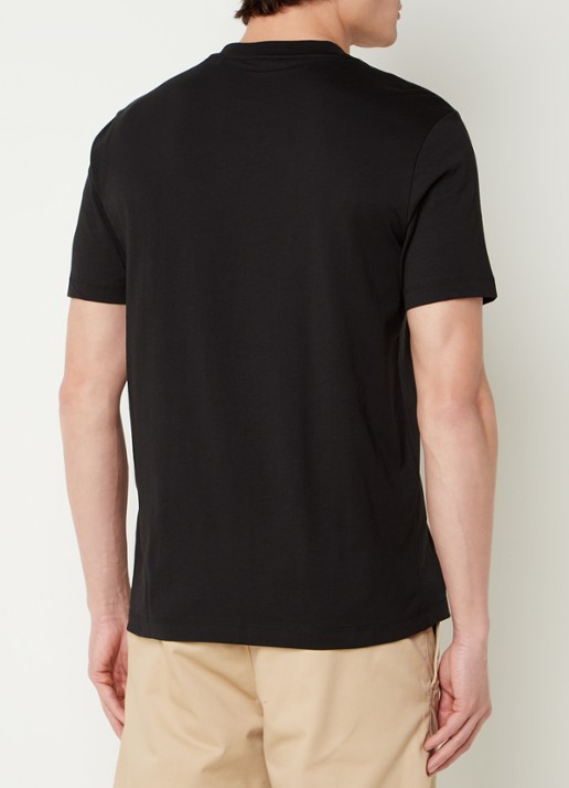 HUGO Dasko T-shirt met logoborduring - achterkant 4 zwart