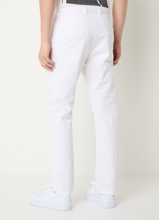 HUGO David slim fit chino met steekzakken - achterkant 3 wit