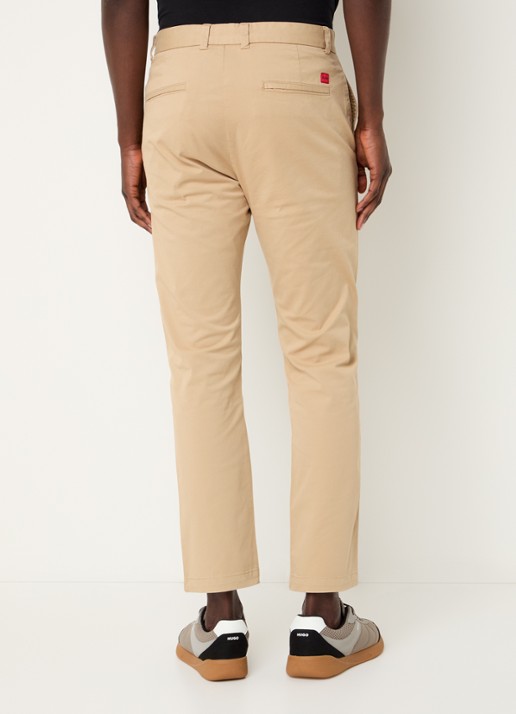 HUGO David slim fit chino met steekzakken - achterkant 5 medium beige-269 / beige