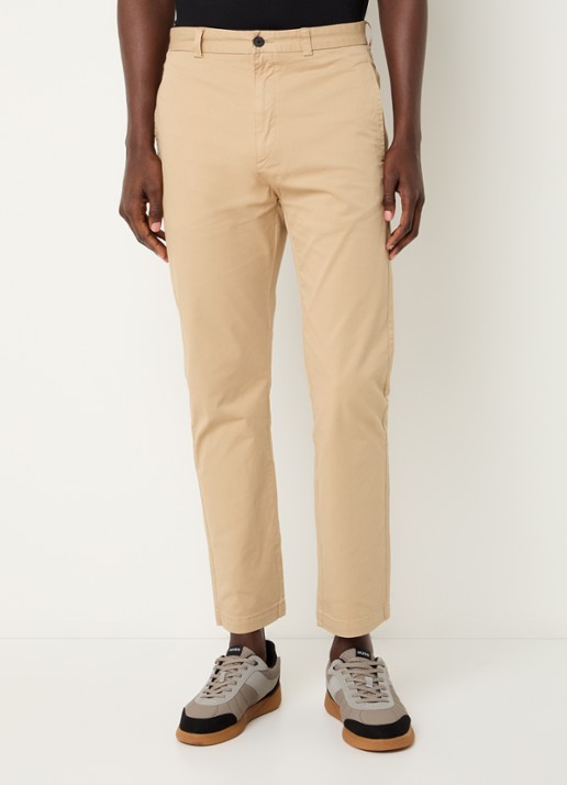 HUGO David slim fit chino met steekzakken - detail medium beige-269 / beige
