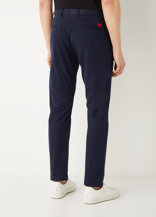 HUGO David slim fit chino met stretch - achterkant 3 donkerblauw