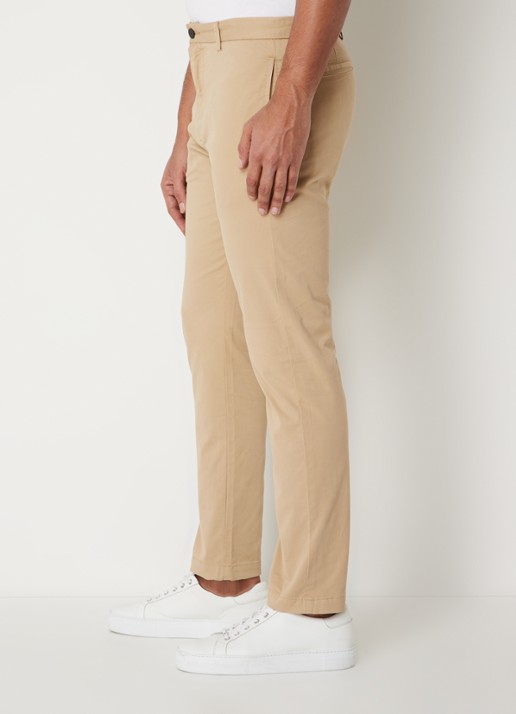 HUGO David slim fit chino met stretch - detail 2 beige