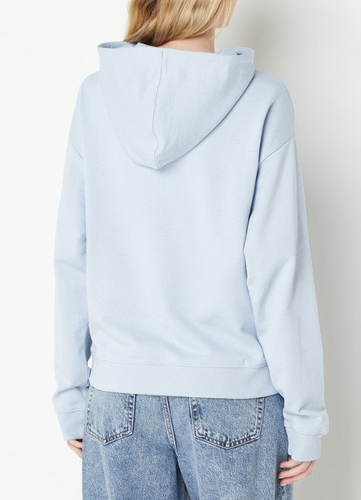 HUGO Delfinia hoodie met logoborduring - achterkant 5 lichtblauw